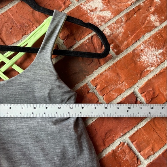 Lululemon 2 Gray Neon Free To Be Serene 2 In 1 Draped Open Strappy Back Tank - Picture 8 of 10